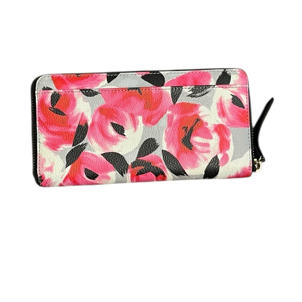Kate Spade Grove Street Printed Rosebed Continental Zip Around Wallet - Picture 2 of 8